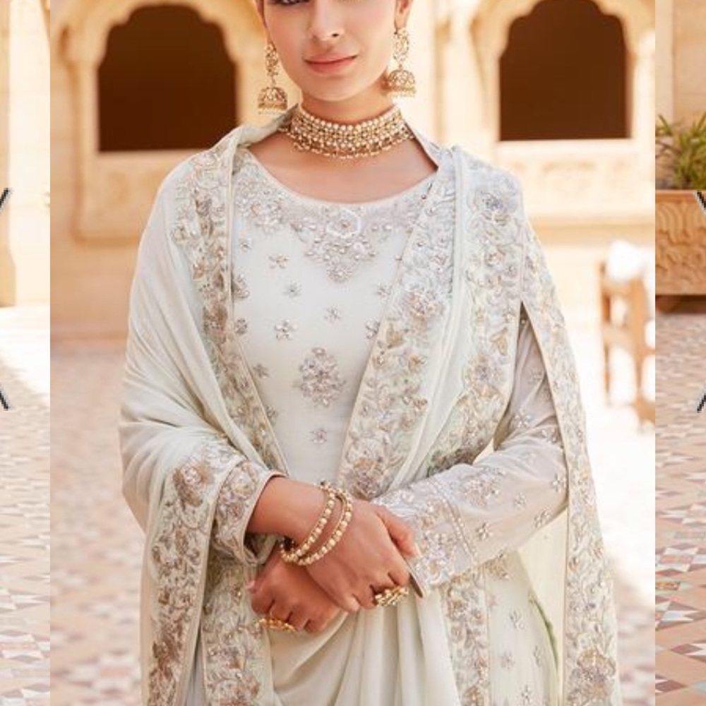 Heavy embroidered Pakistani plazo Suit shalwar